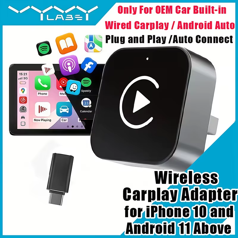 Quality Phone Accessories - Adaptador Inalámbrico CarPlay 2 en 1,